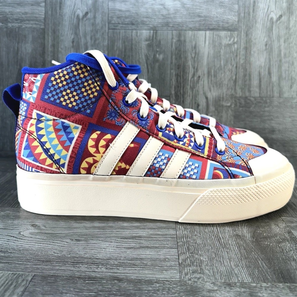 Adidas Bravada 2.0 Mid Platform Geometric Patchwork Sneakers IF9133 Womens 7.5